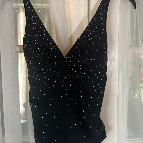 I.D. SARRIERI One Piece Swarovski Allover Bodysuit Women’s EUR Size 38 Black - Picture 12 of 12